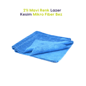 Profesyonel MikroFiber Bez İki Mavi Renk 40 x 40 cm - Lazer Kesim Kusursuz Parlaklık!